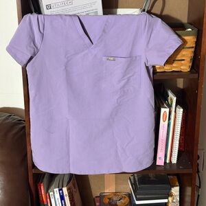 Figs Technical Collection Scrub Top - Lavender